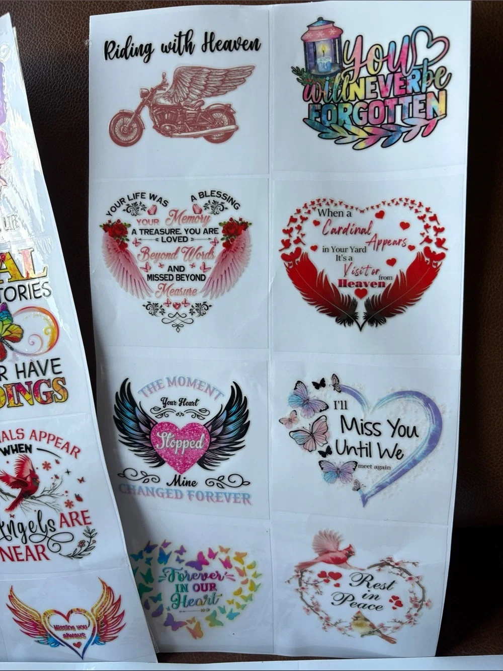 Colorful Memorial Sticker Sheet - Multicolor Inspirational Decals 23pcs
